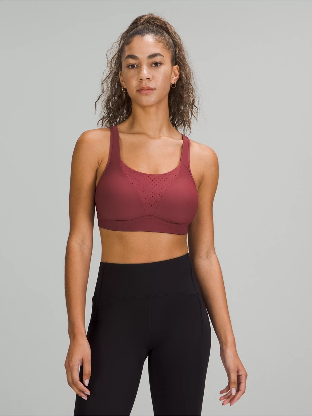 Lululemon Run Times Bra Mulled Wine 36DD High Support Running Gym